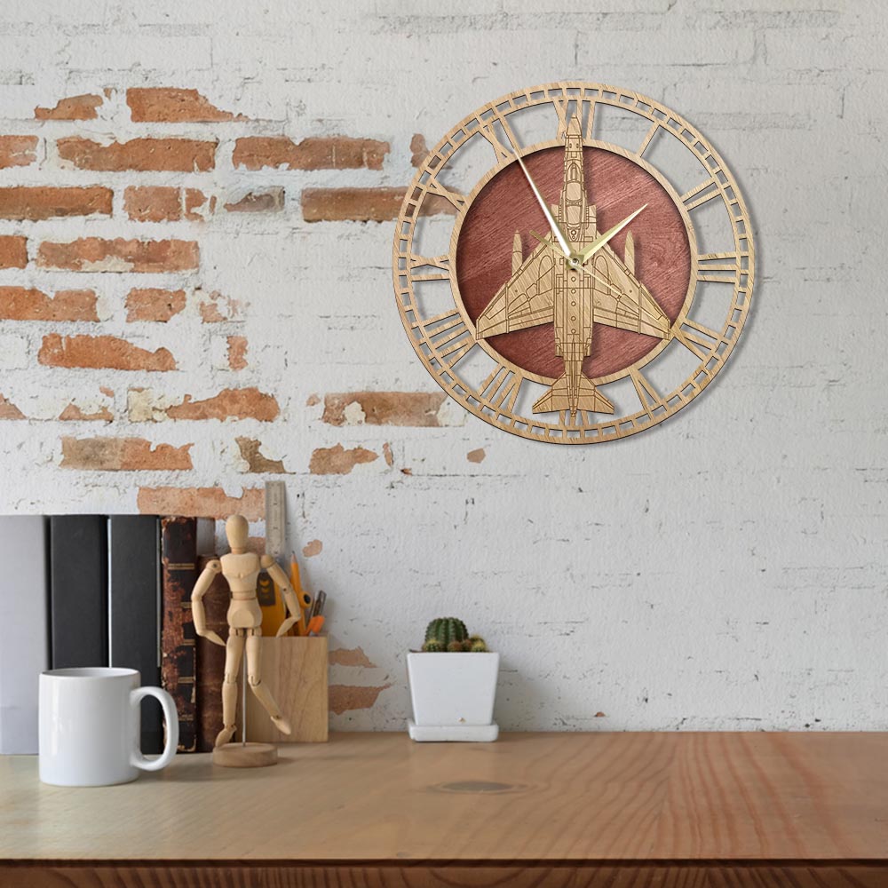 F-4 Phantom II Designed Wooden Wall Clocks