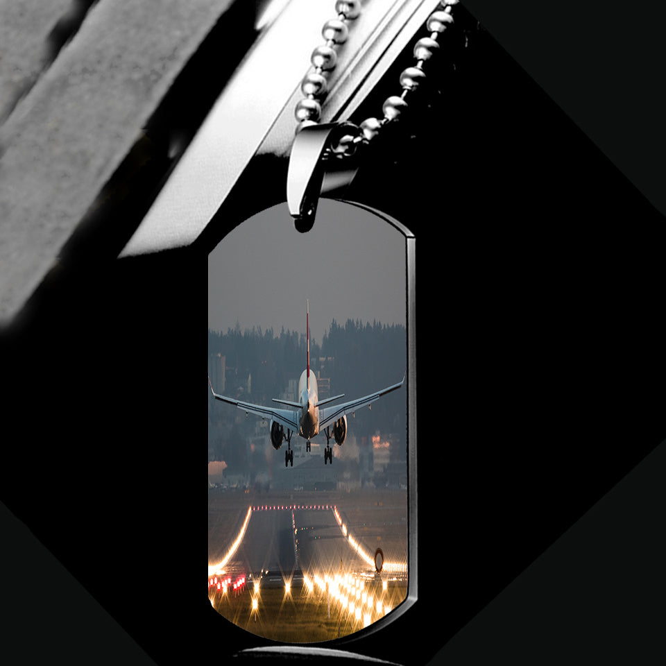Magnificent Airplane Landing Printed Designed Metal Necklaces