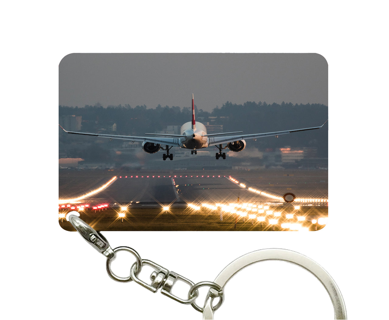 Magnificent Airplane Landing Printed Designed Key Chains