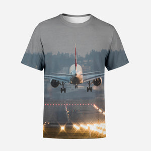 Magnificent Airplane Landing Printed 3D T-Shirts