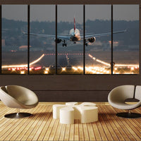 Thumbnail for Magnificent Airplane Landing Printed Canvas Prints (5 Pieces) Aviation Shop 