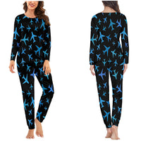 Thumbnail for Many Airplanes Black Designed Pijamas