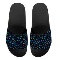 Thumbnail for Many Airplanes Black Designed Sport Slippers
