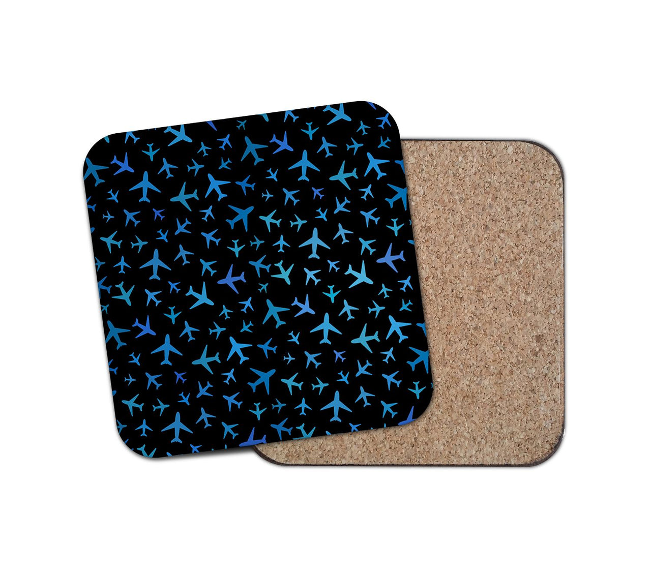 Many Airplanes Black Designed Coasters