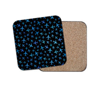 Thumbnail for Many Airplanes Black Designed Coasters