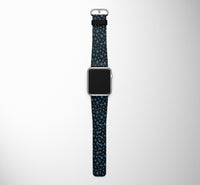 Thumbnail for Many Airplanes Black Designed Leather Apple Watch Straps