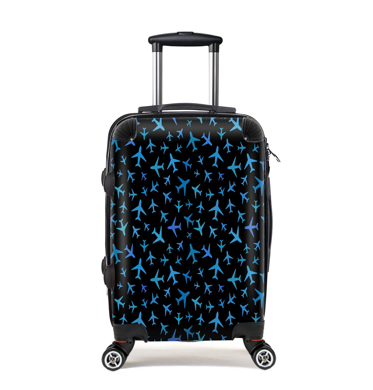 Many Airplanes Black Designed Cabin Size Luggages