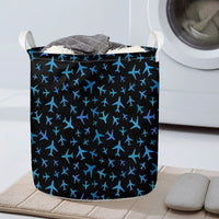 Thumbnail for Many Airplanes Black Designed Laundry Baskets