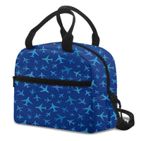 Thumbnail for Many Airplanes Blue Designed Lunch Bags