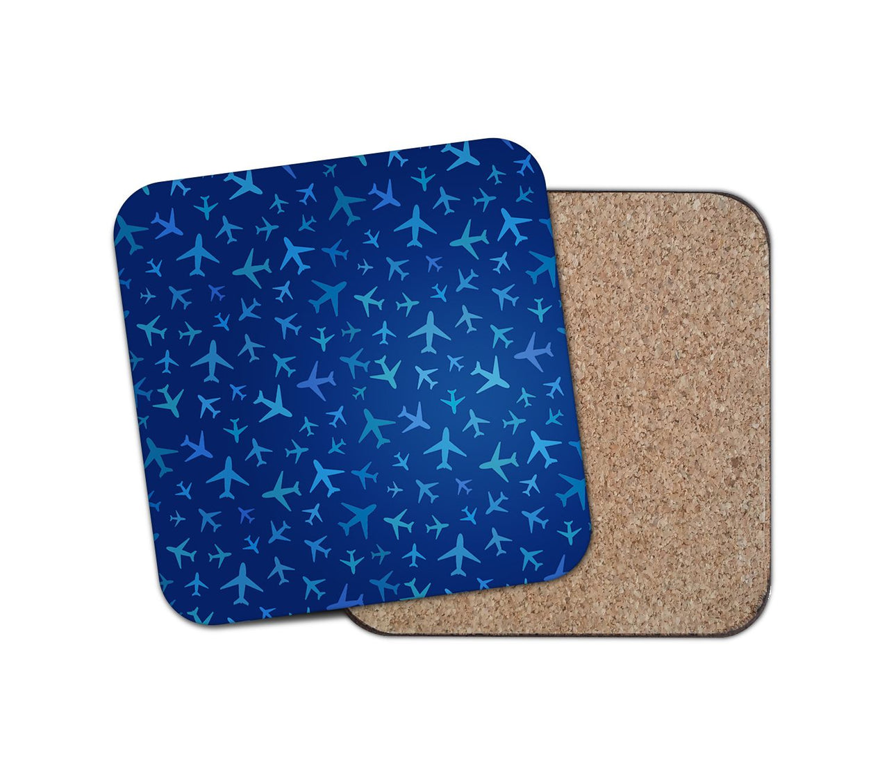 Many Airplanes Blue Designed Coasters