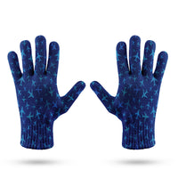 Thumbnail for Many Airplanes Blue Designed Gloves