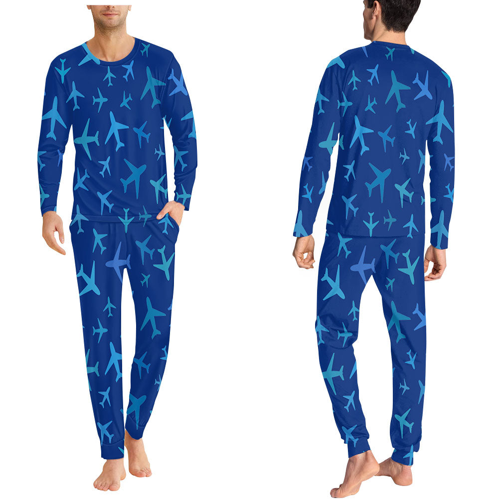 Many Airplanes Blue Designed Pijamas