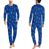 Thumbnail for Many Airplanes Blue Designed Pijamas