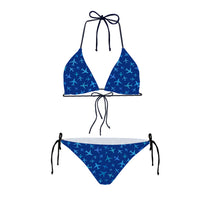 Thumbnail for Many Airplanes Blue Designed Triangle Bikini