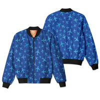 Thumbnail for Many Airplanes Blue Designed 3D Pilot Bomber Jackets