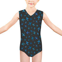 Thumbnail for Many Airplanes Gray Designed Kids Swimsuit