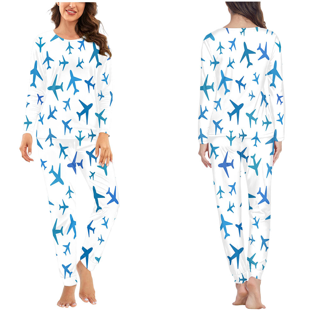 Many Airplanes White Designed Pijamas