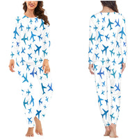 Thumbnail for Many Airplanes White Designed Pijamas