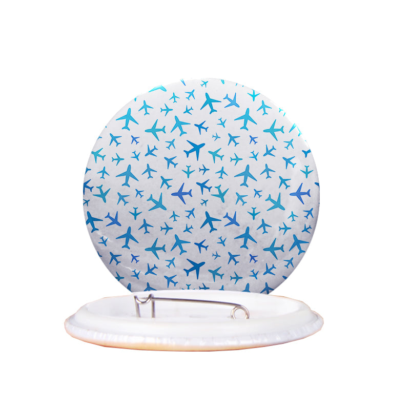 Many Airplanes White Designed Pins