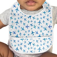 Thumbnail for Many Airplanes White Designed Baby Bib