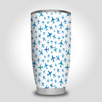 Thumbnail for Many Airplanes White Designed Tumbler Travel Mugs