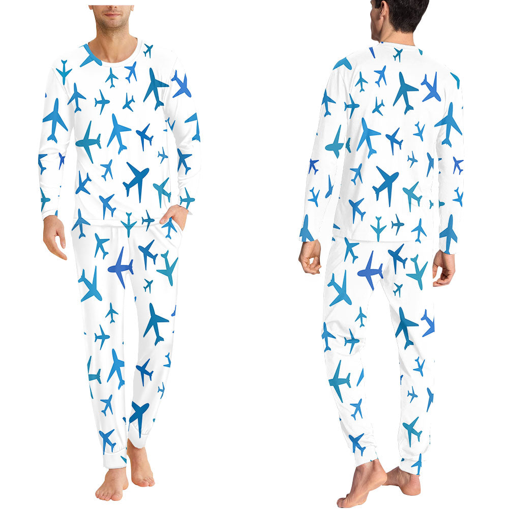 Many Airplanes White Designed Pijamas