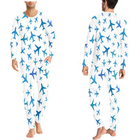 Thumbnail for Many Airplanes White Designed Pijamas