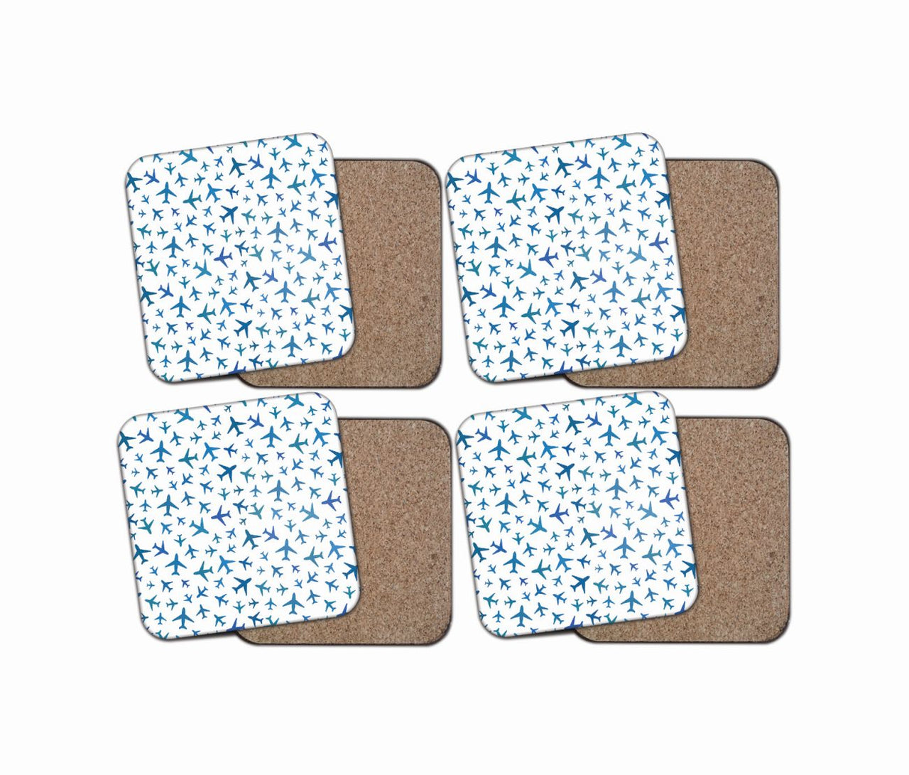 Many Airplanes White Designed Coasters