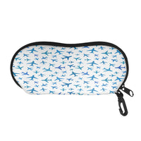 Thumbnail for Many Airplanes White Designed Glasses Bag