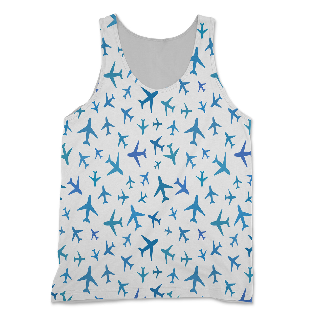 Many Airplanes (White) Designed 3D Tank Tops