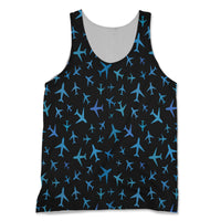 Thumbnail for Many Airplanes (Black) Designed 3D Tank Tops