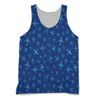 Thumbnail for Many Airplanes (Blue) Designed 3D Tank Tops