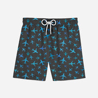 Thumbnail for Many Airplanes (Gray) Designed Swim Trunks & Shorts