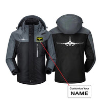 Thumbnail for McDonnell Douglas MD-11 Silhouette Plane Designed Thick Winter Jackets