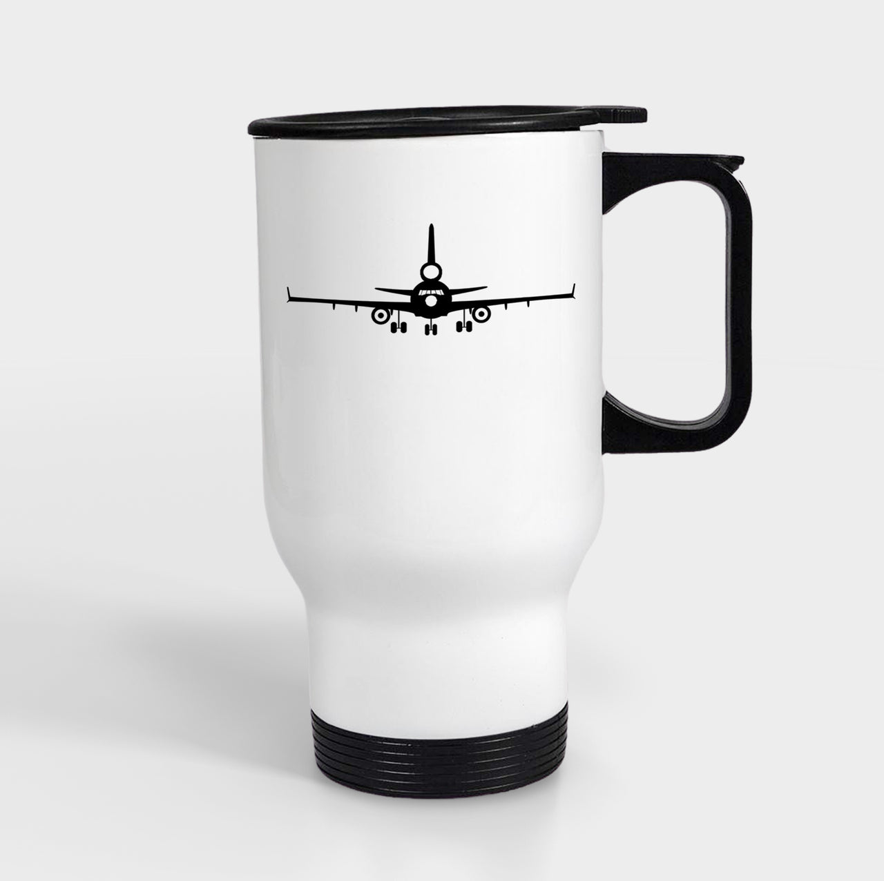 McDonnell Douglas MD-11 Silhouette Designed Travel Mugs (With Holder)