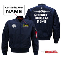 Thumbnail for McDonnell Douglas MD-11 Silhouette & Designed Pilot Jackets (Customizable)