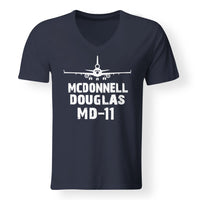 Thumbnail for McDonnell Douglas MD-11 & Plane Designed V-Neck T-Shirts