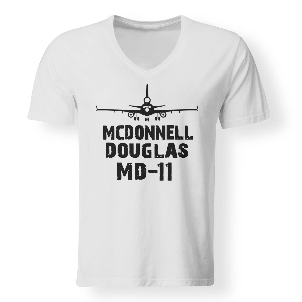 McDonnell Douglas MD-11 & Plane Designed V-Neck T-Shirts