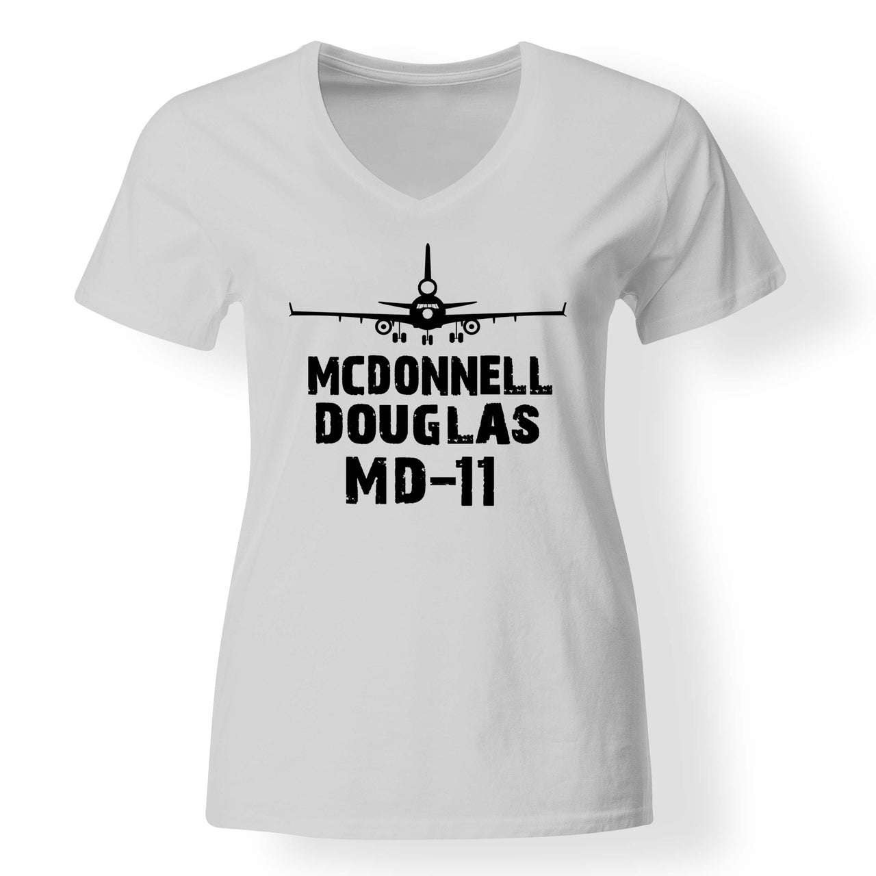 McDonnell Douglas MD-11 & Plane Designed V-Neck T-Shirts