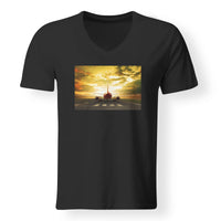 Thumbnail for Ready for Departure Passanger Jet Designed V-Neck T-Shirts