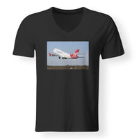 Thumbnail for Virgin Atlantic Boeing 747 Designed V-Neck T-Shirts