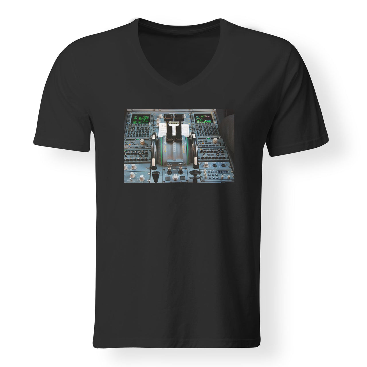 Airbus A320 Cockpit Designed V-Neck T-Shirts