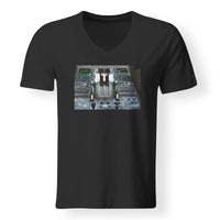 Thumbnail for Airbus A320 Cockpit Designed V-Neck T-Shirts