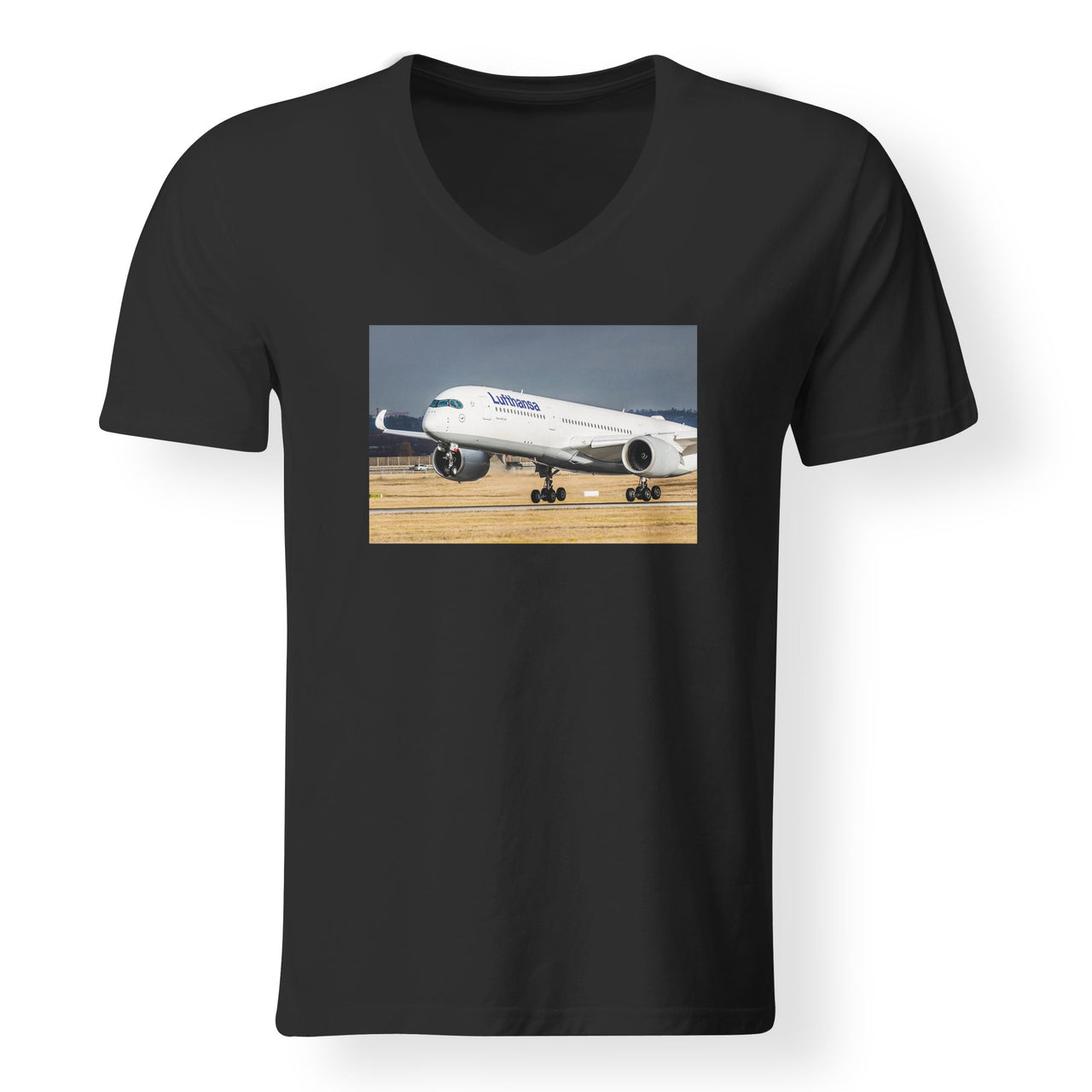 Lutfhansa A350 Designed V-Neck T-Shirts