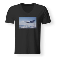 Thumbnail for Cruising Gulfstream Jet Designed V-Neck T-Shirts