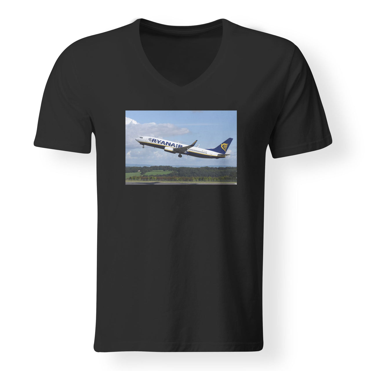Departing Ryanair's Boeing 737 Designed V-Neck T-Shirts