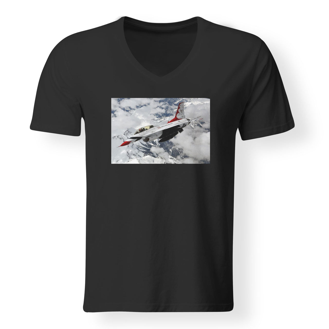 US Air Force Show Fighter Jet 16 Designed V-Neck T-Shirts