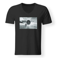 Thumbnail for Super Cool Airliner Jet Engine Designed V-Neck T-Shirts