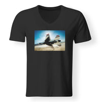 Thumbnail for Turning Right Fighter Jet 16 Designed V-Neck T-Shirts
