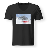 Thumbnail for Amazing Snow Airplane Designed V-Neck T-Shirts